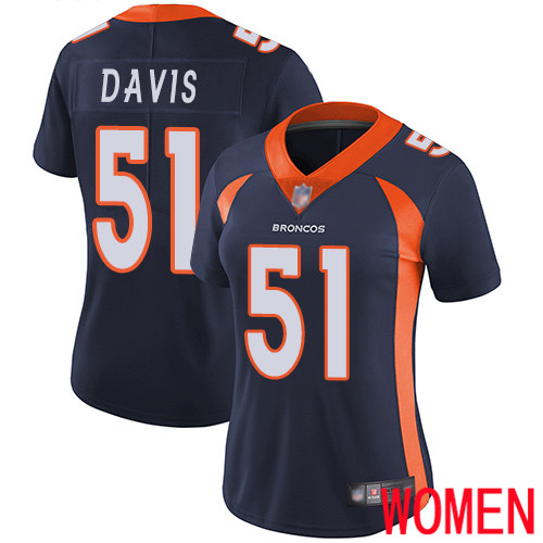 Women Denver Broncos #51 Todd Davis Navy Blue Alternate Vapor Untouchable Limited Player Football NFL Jersey->women nfl jersey->Women Jersey